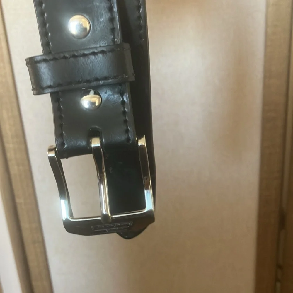 Men’s Black Belt with Silver Buckle 50/52